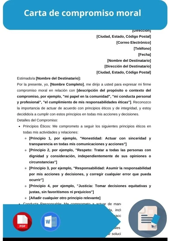 ejemplo de carta de compromiso moral