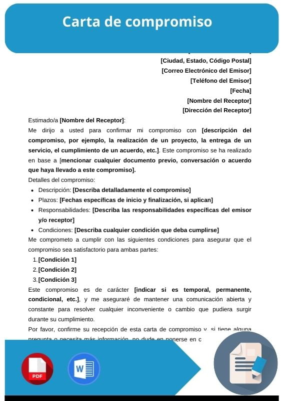 ejemplo de carta de compromiso