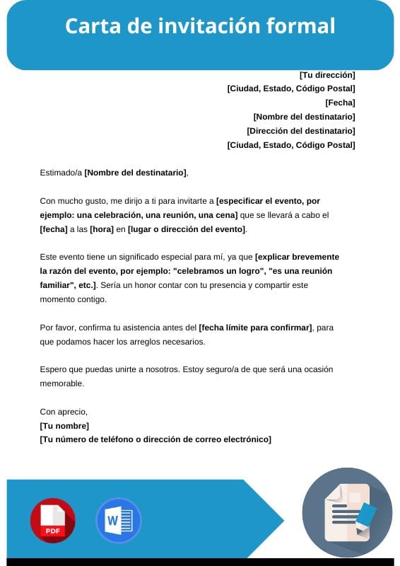 ejemplo de carta de invitacion formal
