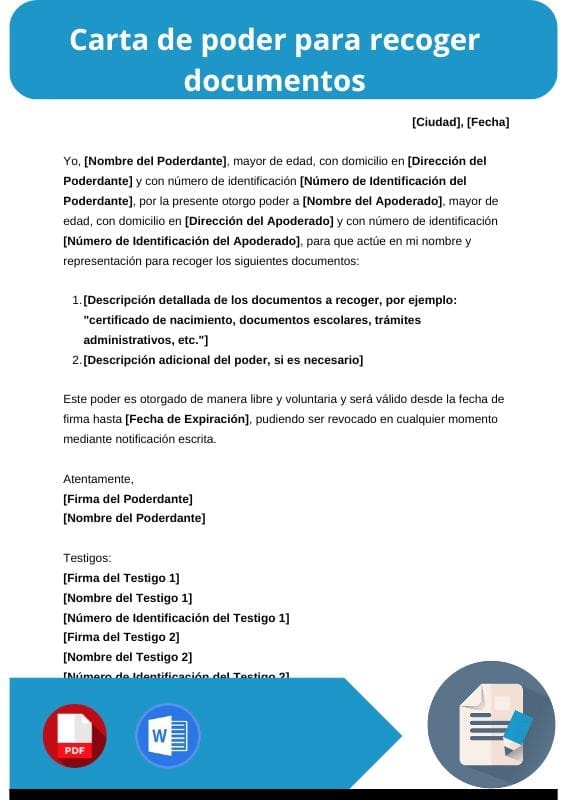 ejemplo de carta de poder para recoger documentos
