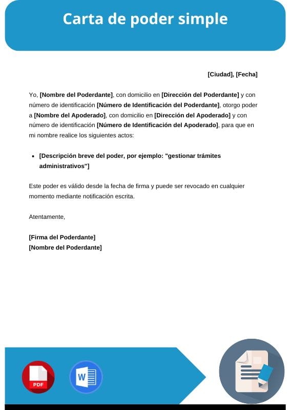 ejemplo de carta de poder simple