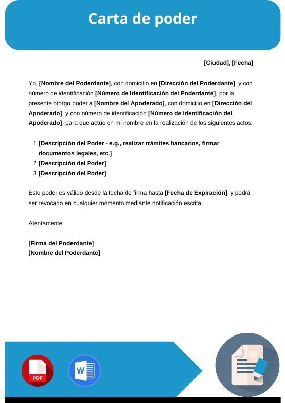 ejemplo de carta de poder