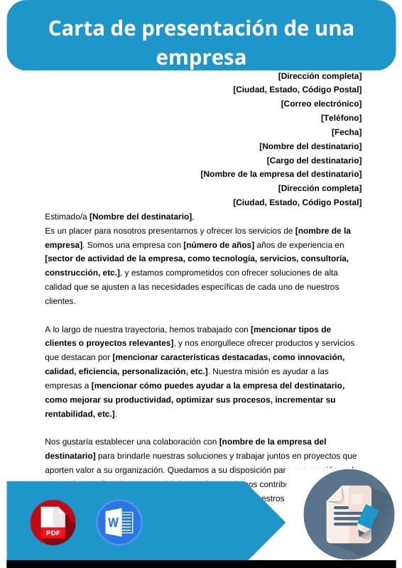 ejemplo de carta de presentacion de una empresa