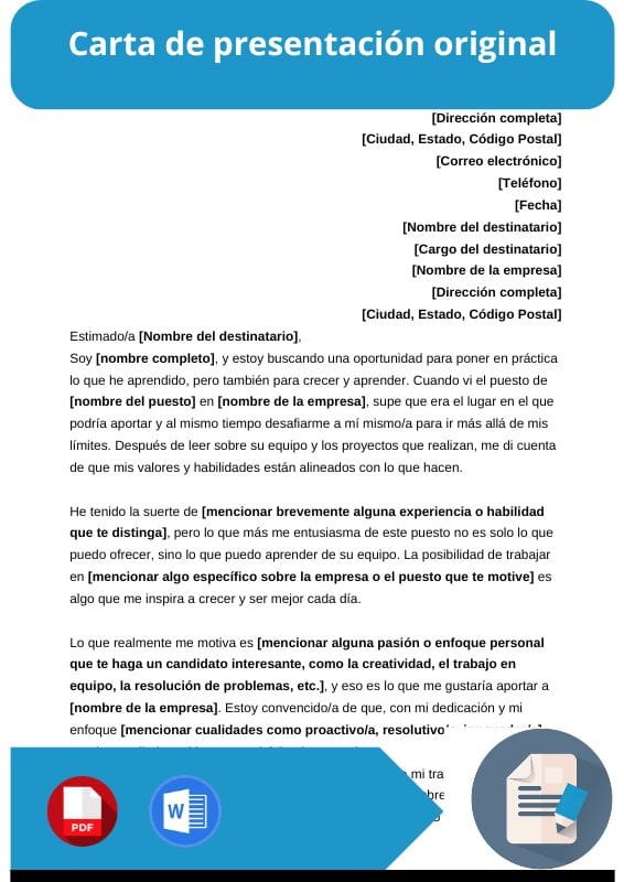 ejemplo de carta de presentacion original