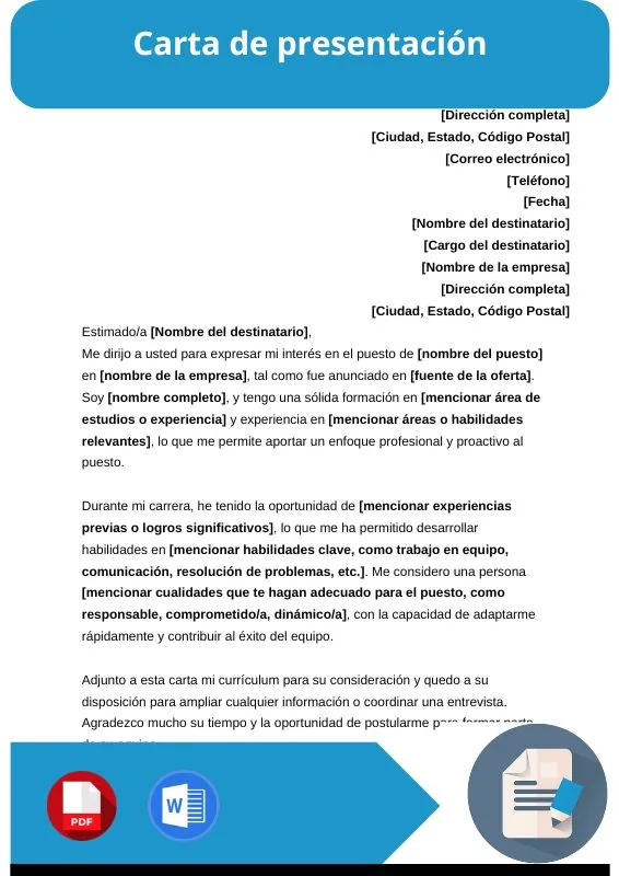ejemplo de carta de presentacion