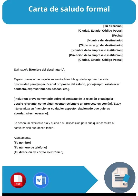 ejemplo de carta de saludo formal
