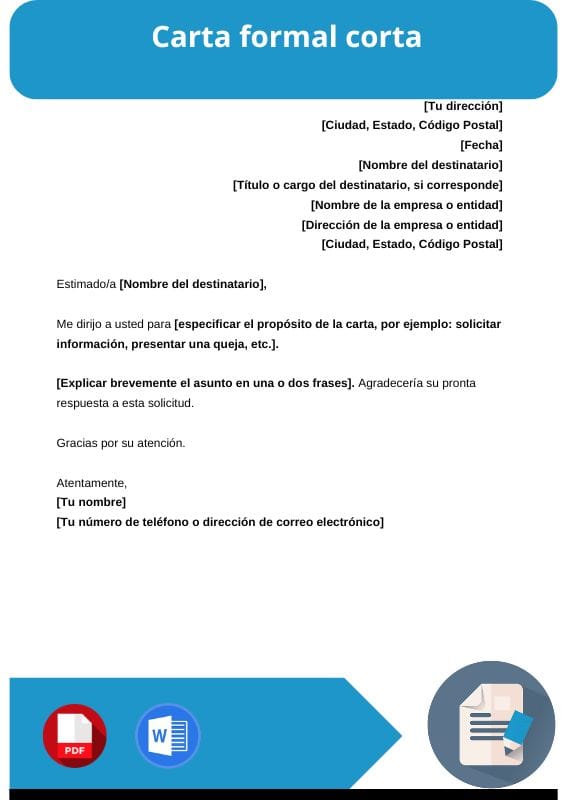 ejemplo de carta formal corta
