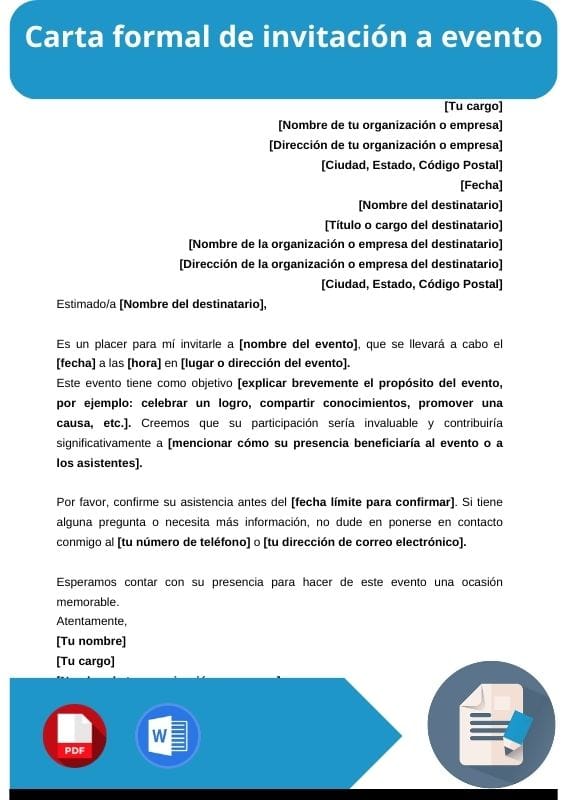 ejemplo de carta formal de invitacion a evento