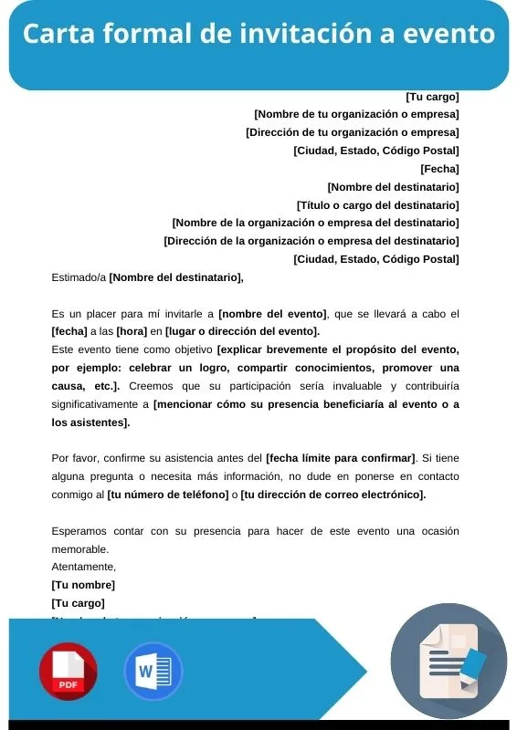 ejemplo de carta formal de invitacion a evento
