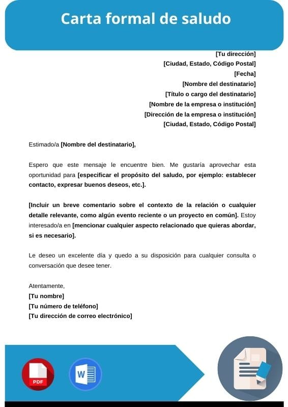 ejemplo de carta formal de saludo