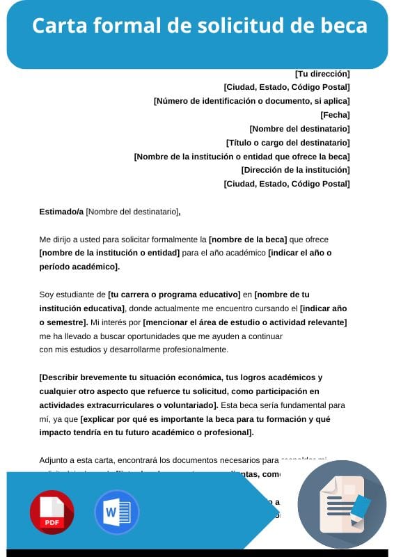 ejemplo de carta formal de solicitud de beca