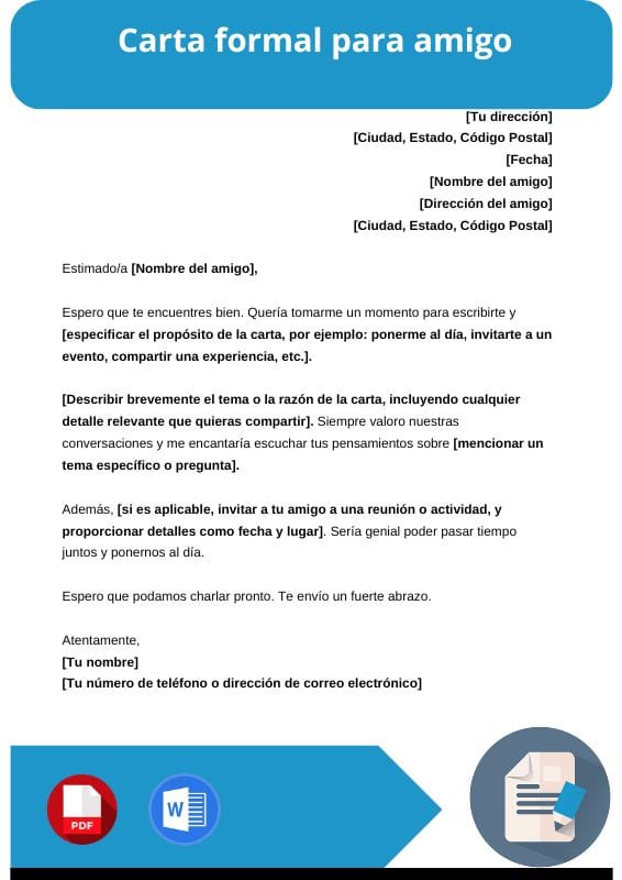 ejemplo de carta formal para un amigo