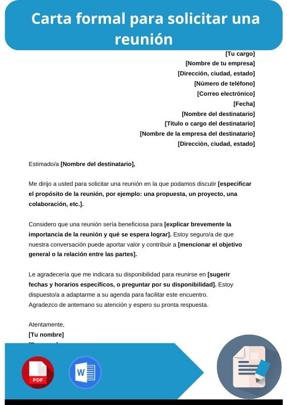 ejemplo de carta formal para solicitar una reunion