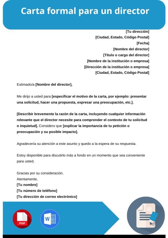 ejemplo de carta formal para un director