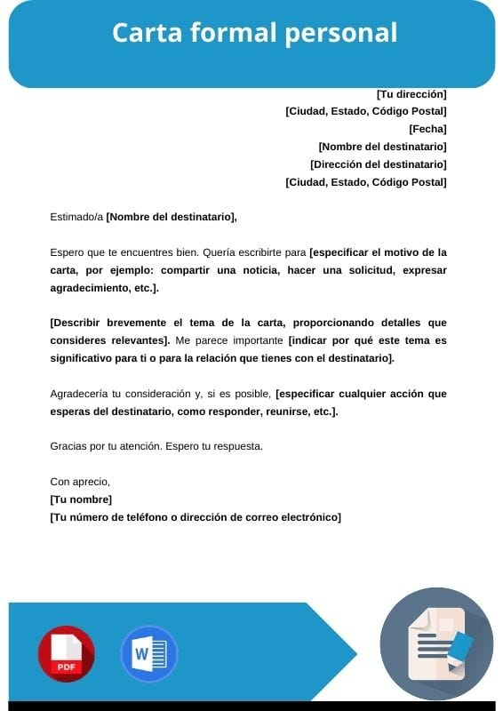 ejemplo de carta formal personal