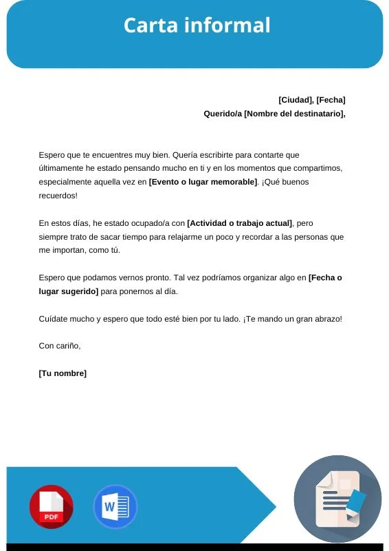 ejemplo de carta informal