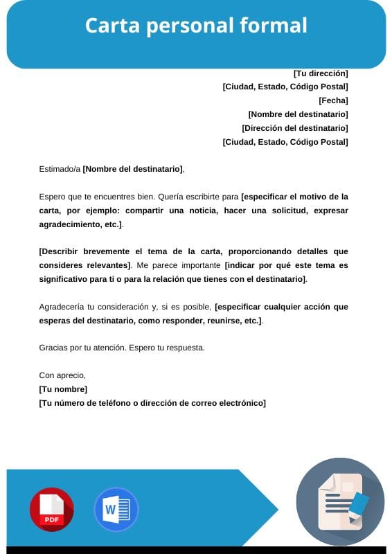 ejemplo de carta personal formal