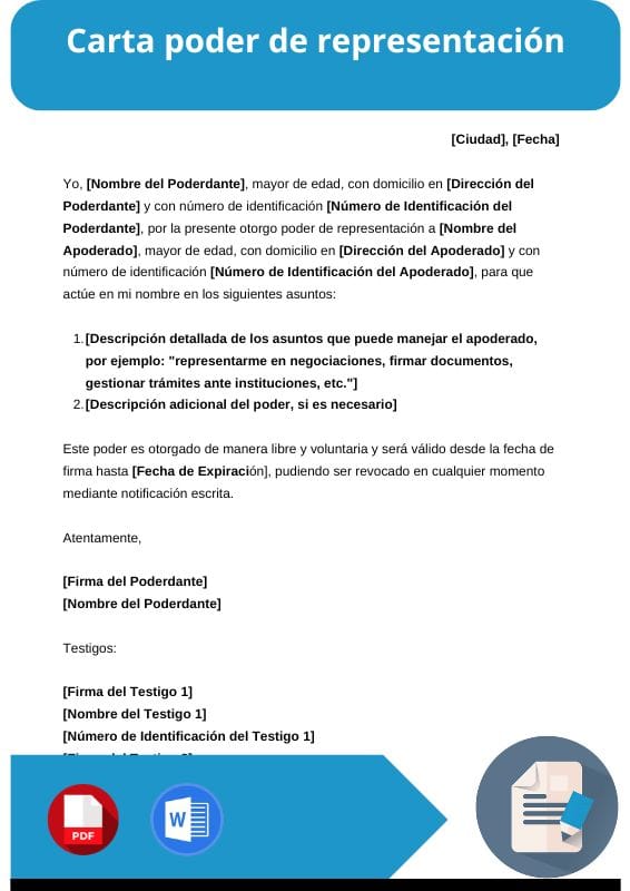 ejemplo de carta poder de representacion