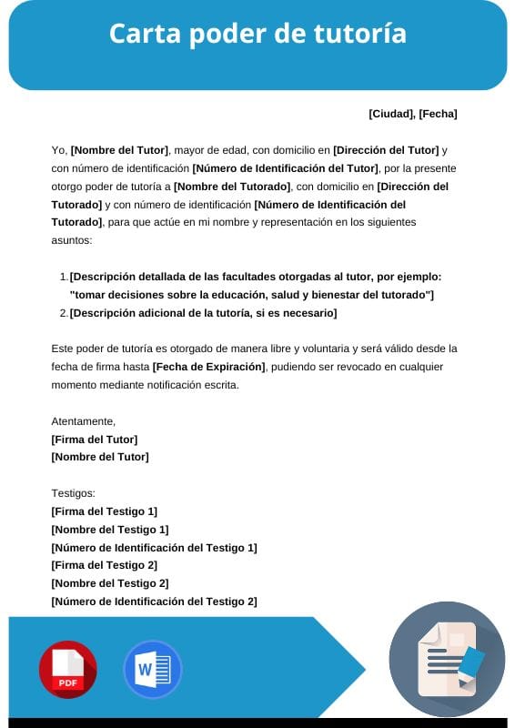 ejemplo de carta poder de tutoria