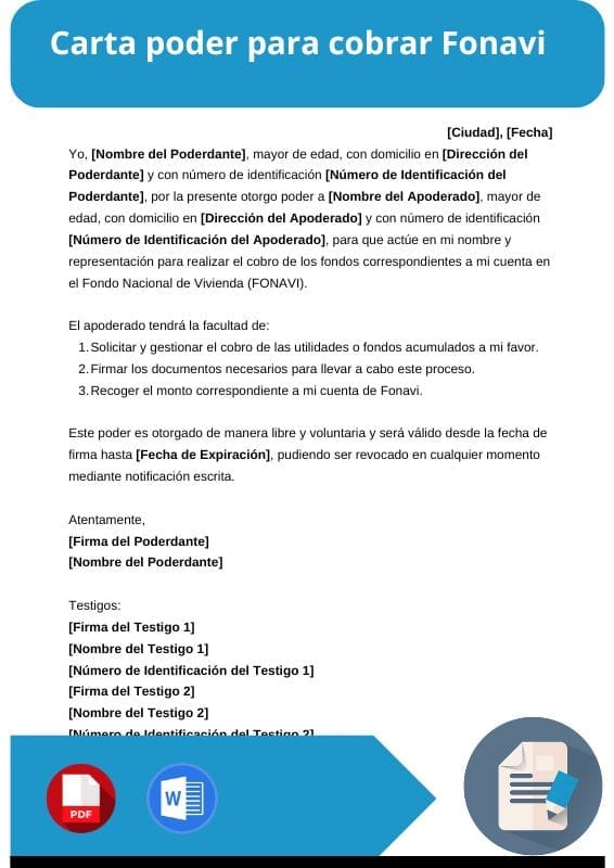 ejemplo de carta poder para cobrar fonavi