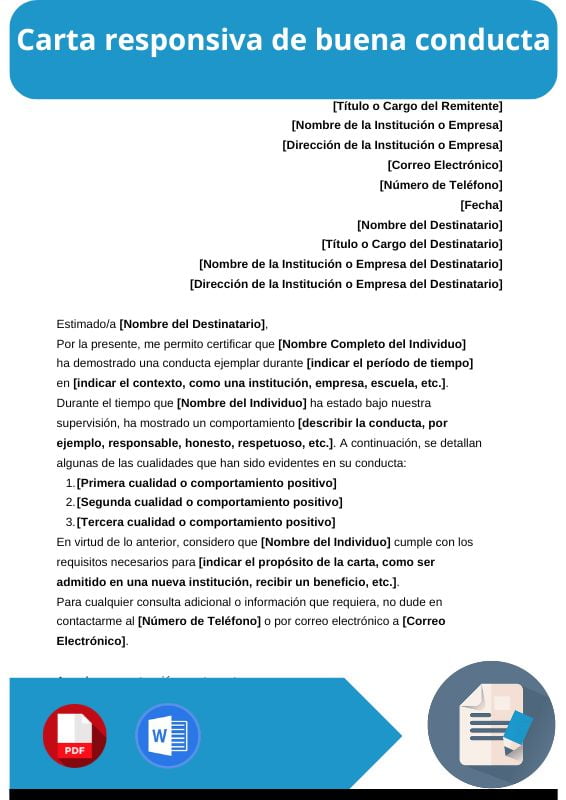 ejemplo de carta responsiva de buena conducta