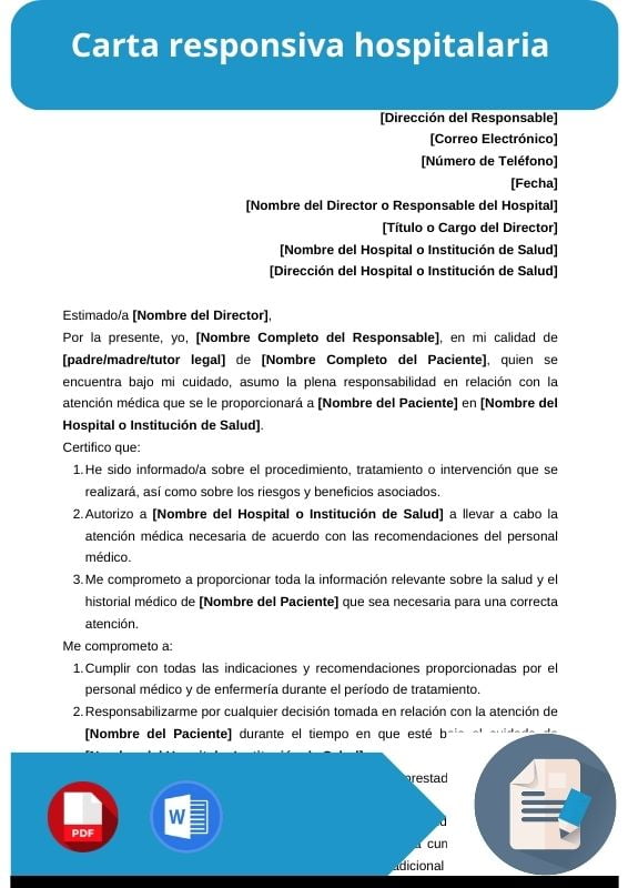 ejemplo de carta responsiva hospitalaria