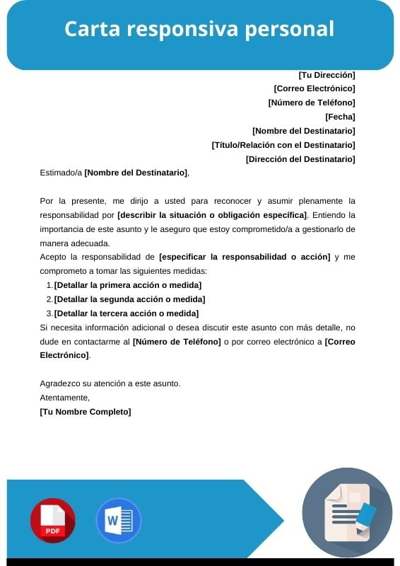 ejemplo de carta responsiva personal