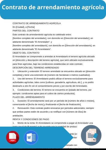modelo de contrato de arrendamiento agricola
