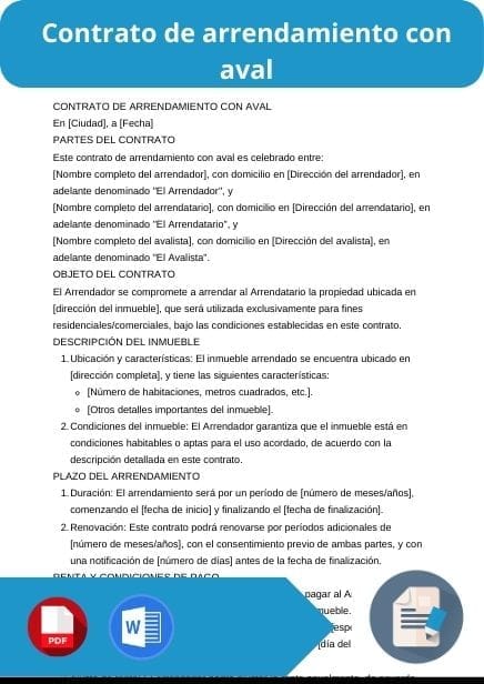 modelo de contrato de arrendamiento con aval