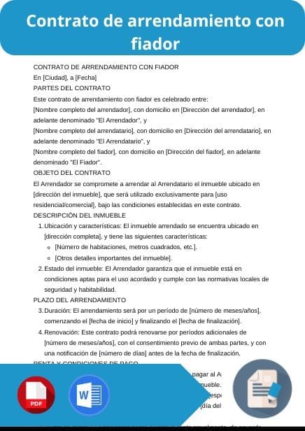 modelo de contrato de arrendamiento con fiador