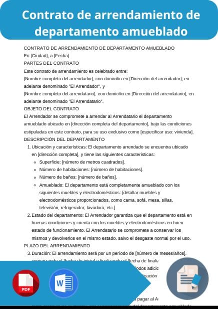 modelo de contrato de arrendamiento de departamento amueblado