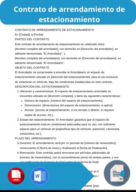 modelo de contrato de arrendamiento de estacionamiento