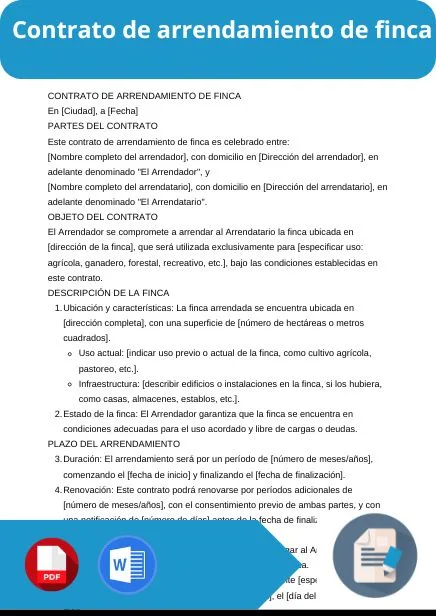modelo de contrato de arrendamiento de finca