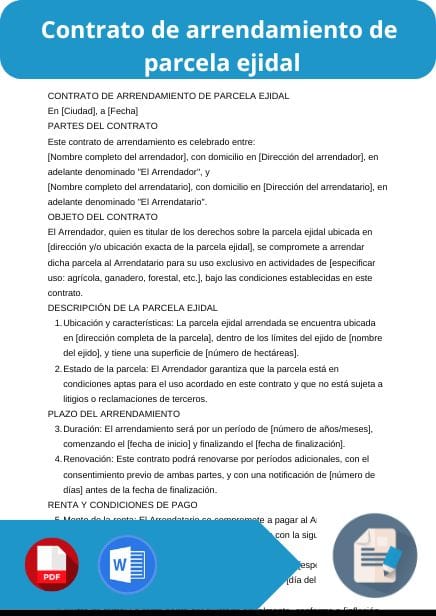 modelo de contrato de arrendamiento de parcela ejidal