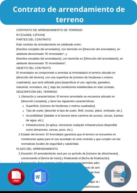 modelo de contrato de arrendamiento de terreno