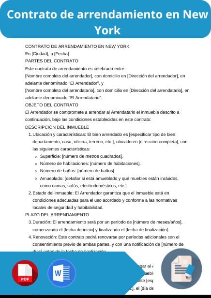 modelo de contrato de arrendamiento en new york