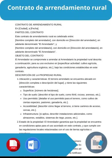 modelo de contrato de arrendamiento rural