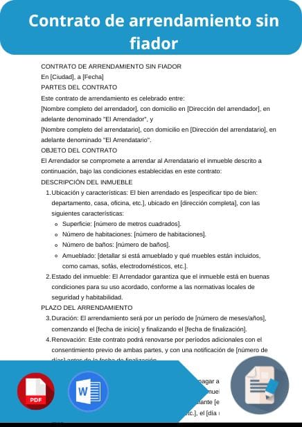 modelo de contrato de arrendamiento sin fiador