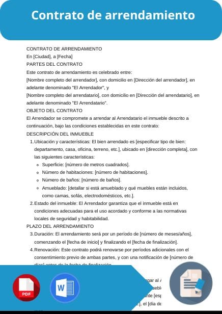 modelo de contrato de arrendamiento