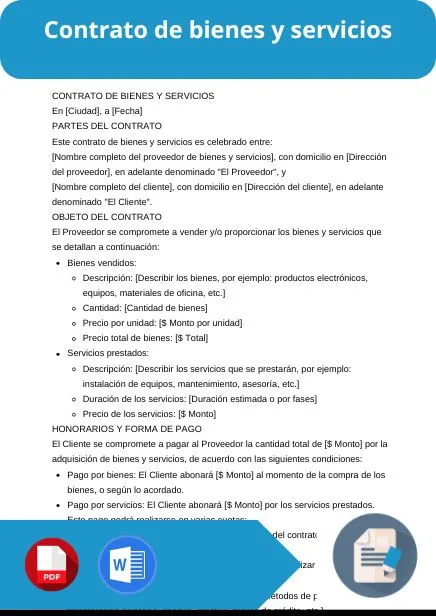 modelo de contrato de bienes y servicios