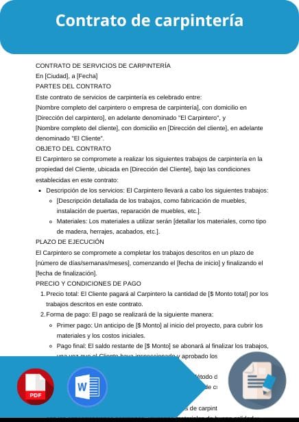 modelo de contrato de carpinteria