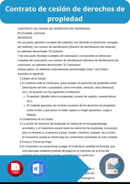 modelo de contrato de cesion de derechos de propiedad