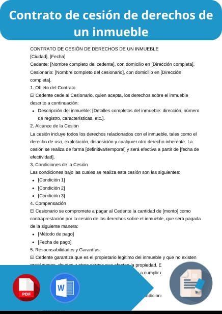 modelo de contrato de cesion de derechos de un inmueble