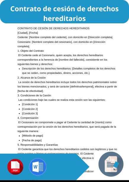 modelo de contrato de cesion de derechos hereditarios