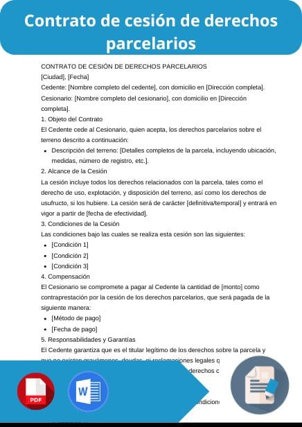 modelo de contrato de cesion de derechos parcelarios