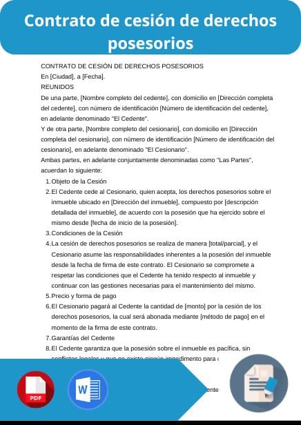 modelo de contrato de cesion de derechos posesorios