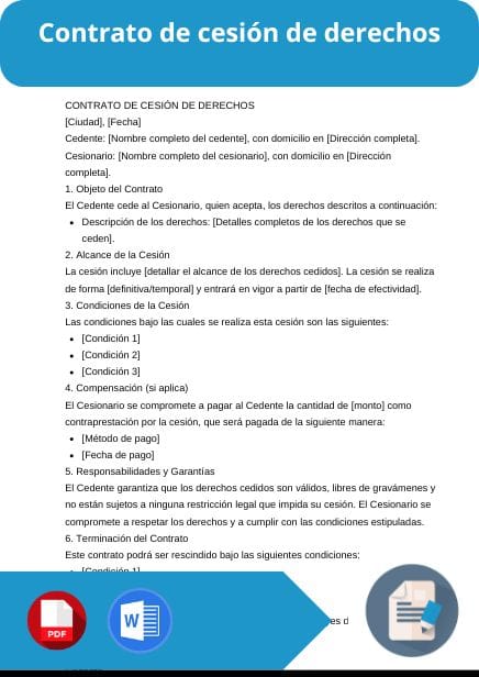 modelo de contrato de cesion de derechos
