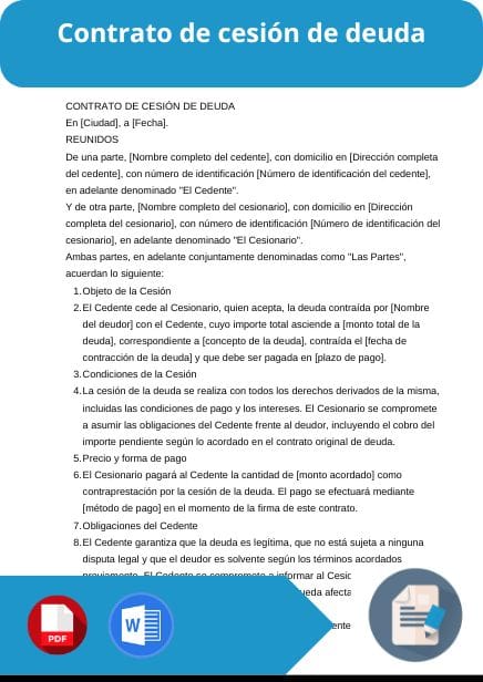 modelo de contrato de cesion de deuda