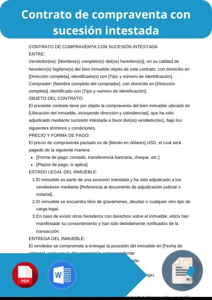 modelo de contrato de compraventa con sucesion intestada