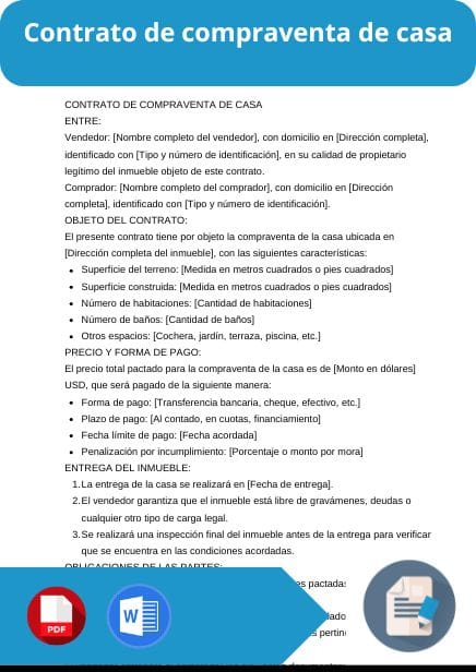 modelo de contrato de compraventa de casa